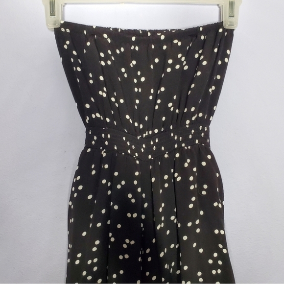 Urban Outfitters Jackson Black White Polka Dot Print Strapless Wide Leg Jumpsuit - Picture 8 of 12